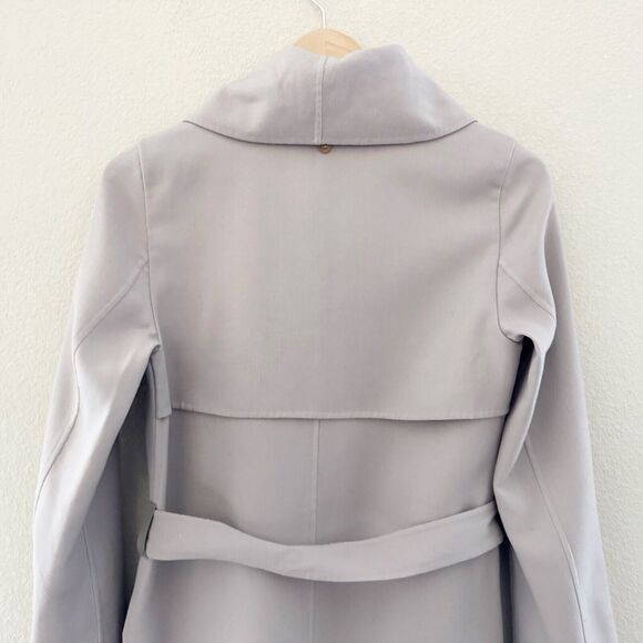 MACKAGE Loni Coat Trench Wrap Drape Wool Lightweight Classic Minimalist Gray XS - Picture 8 of 16
